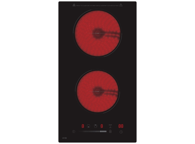 1000053032 HYE 2 Burner Built In Ceramic Hob, Plug & Play - Black - C01CH30E30